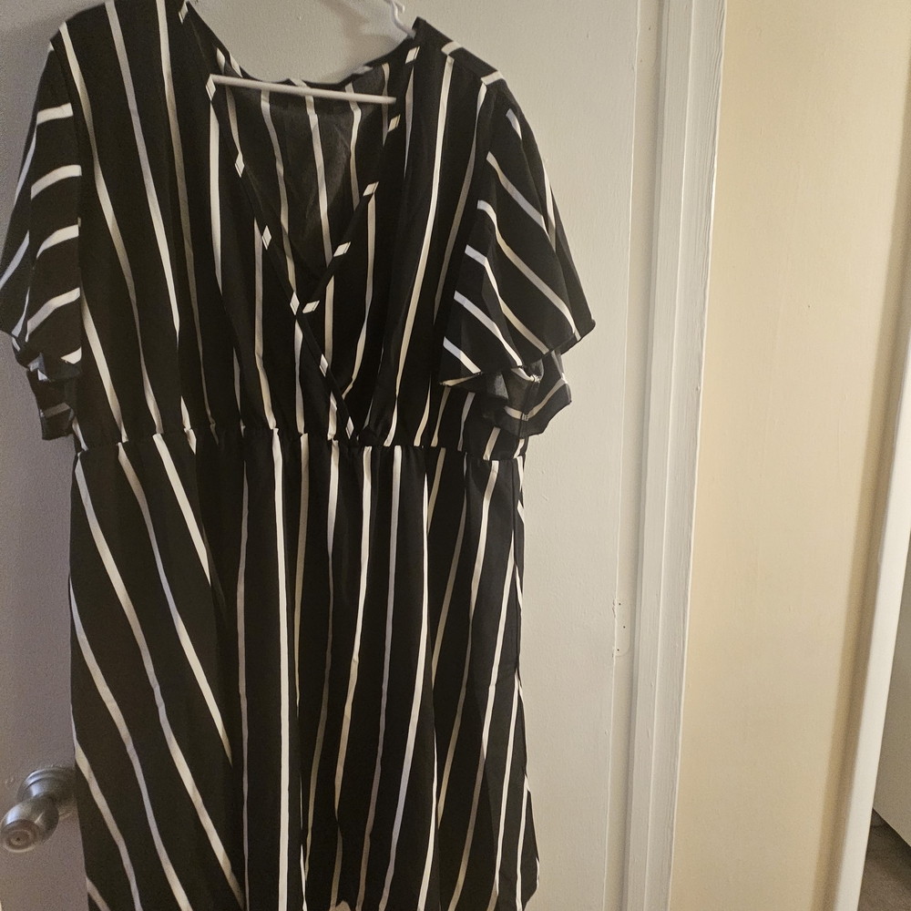 Black and White Striped Dress